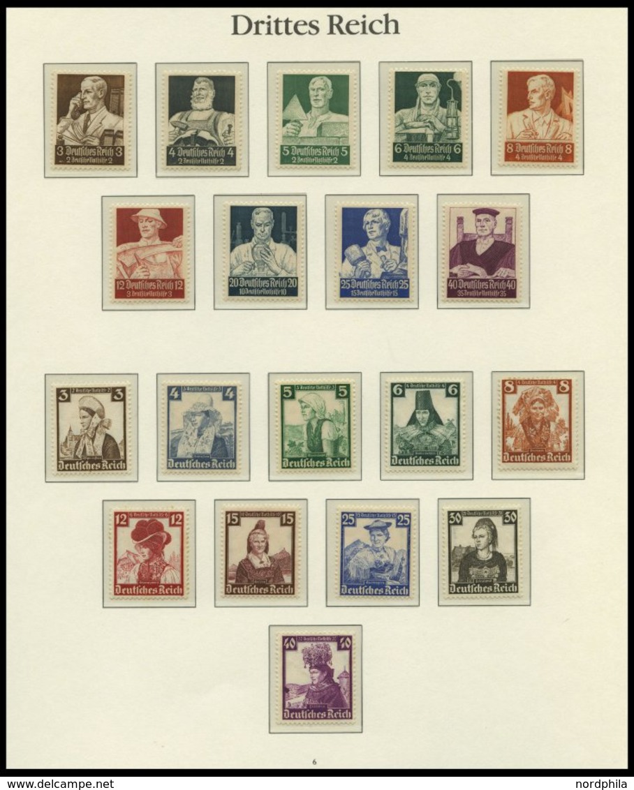 SAMMLUNGEN **, 1933-49 Bis Auf Ganz Wenige Ausnahmen Saubere Postfrische Sammlung Im Borek Falzlosalbum, Ab 1934 Bis Auf - Used Stamps