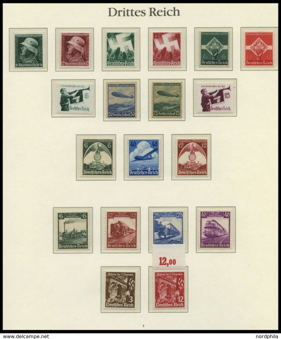 SAMMLUNGEN **, 1933-49 Bis Auf Ganz Wenige Ausnahmen Saubere Postfrische Sammlung Im Borek Falzlosalbum, Ab 1934 Bis Auf - Used Stamps