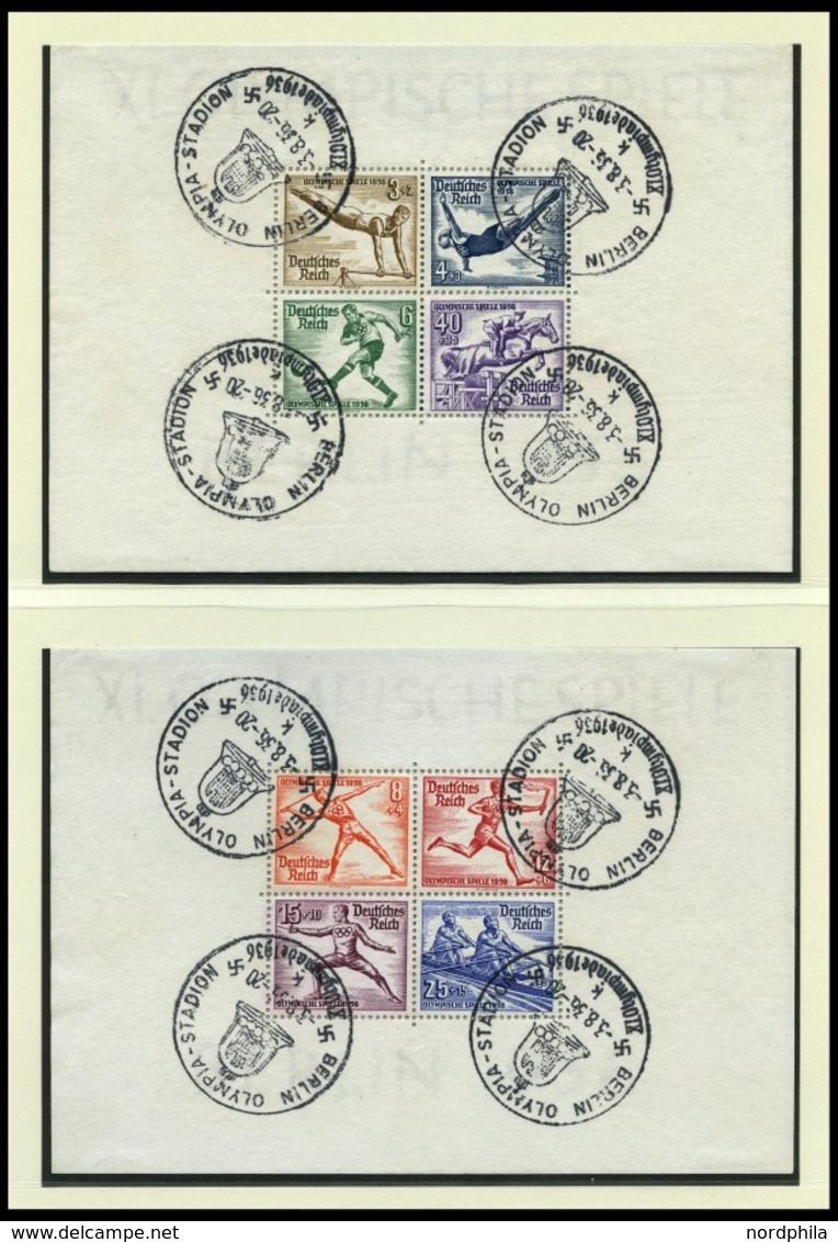 SAMMLUNGEN 479-910 O, Sauber Gestempelte Sammlung Dt. Reich Von 1933-45 Im Leuchtturm Falzlosalbum, Bis Auf Bl. 2 Und 3  - Oblitérés