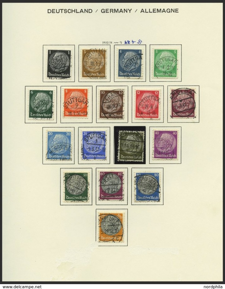 SAMMLUNGEN, LOTS O, Gestempelte Sammlung Dt. Reich Von 1933-45 Auf Schaubekseiten, Bis Auf Mi.Nr. 496-98, Bl. 2,3 Und Nr - Gebraucht