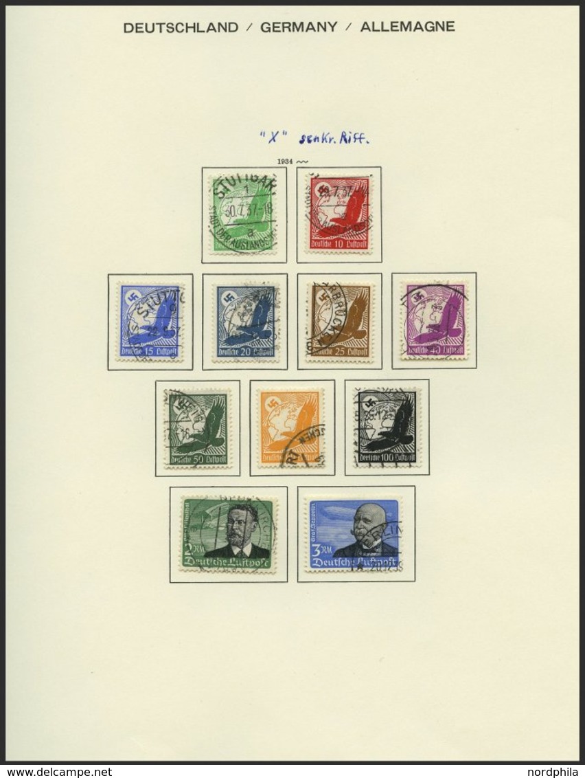 SAMMLUNGEN, LOTS O, Gestempelte Sammlung Dt. Reich Von 1933-45 Auf Schaubekseiten, Bis Auf Mi.Nr. 496-98, Bl. 2,3 Und Nr - Oblitérés