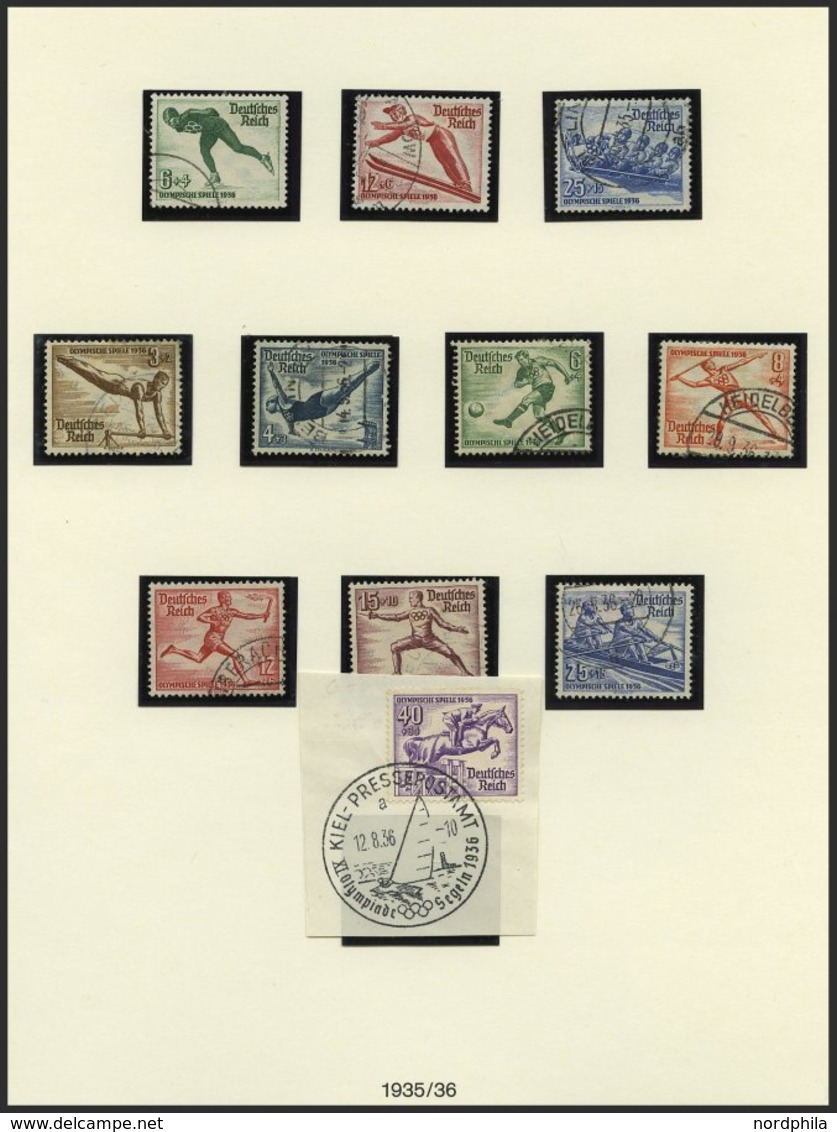SAMMLUNGEN O, Gestempelte Sammlung Dt. Reich Von 1933-45 Mit Guten Mittleren Ausgaben Und Blocks Im Lindner-Album, Feins - Used Stamps