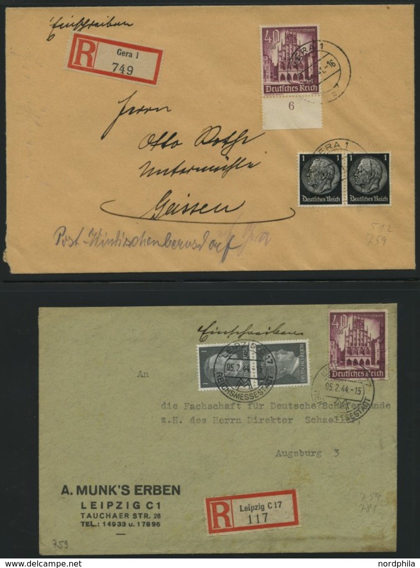 SAMMLUNGEN 1938-45, interessante Sammlung von 135 Belegen mit verschiedenen, meist portogerechten Sondermarken-Frankatur