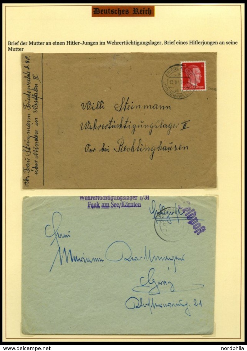 SAMMLUNGEN Brief,BrfStk , 1937-45, Motivsammlung Die Hitler-Jugend, Eine Hochinteressante Dokumentation Auf 65 Seiten Au - Used Stamps