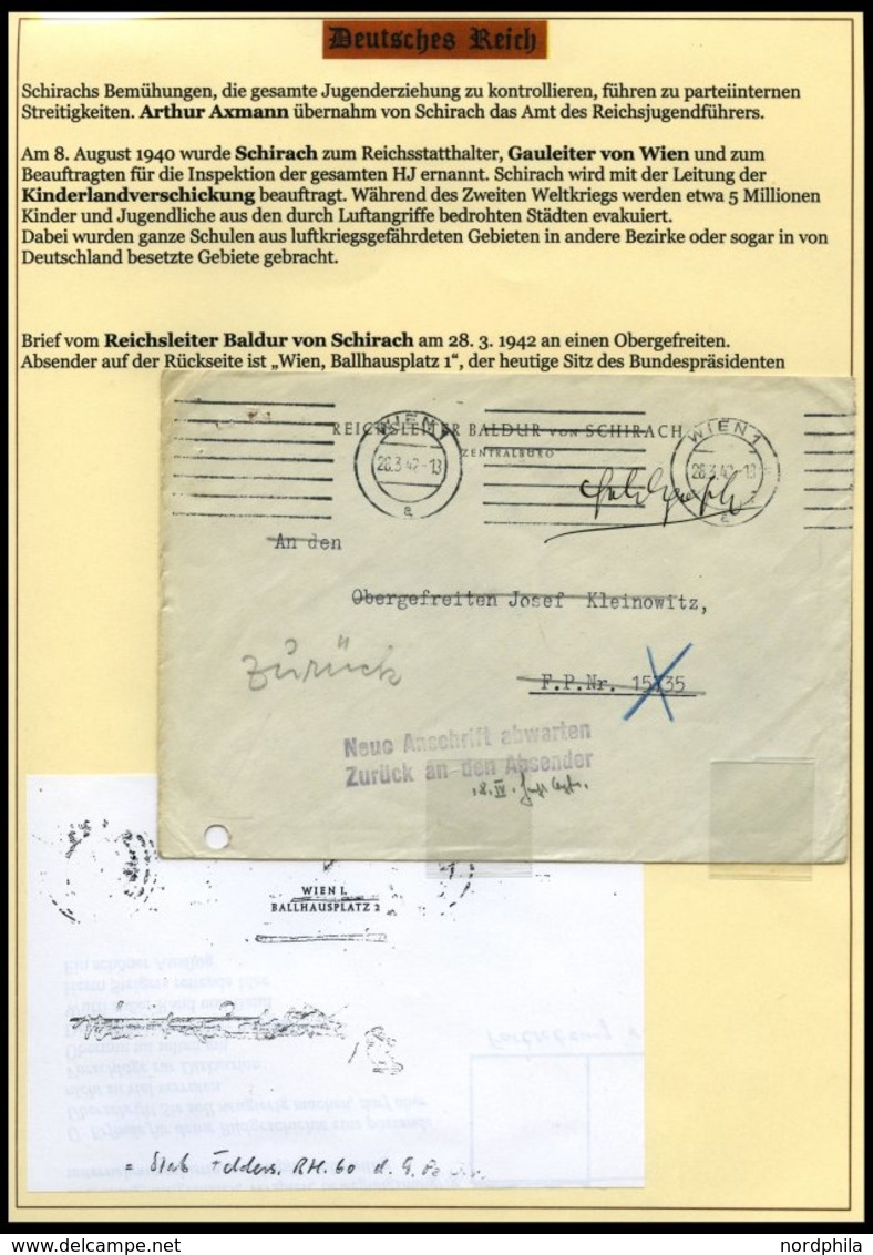 SAMMLUNGEN Brief,BrfStk , 1937-45, Motivsammlung Die Hitler-Jugend, Eine Hochinteressante Dokumentation Auf 65 Seiten Au - Usados