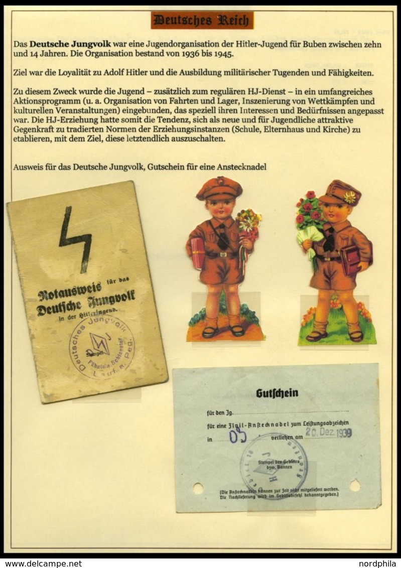 SAMMLUNGEN Brief,BrfStk , 1937-45, Motivsammlung Die Hitler-Jugend, eine hochinteressante Dokumentation auf 65 Seiten au