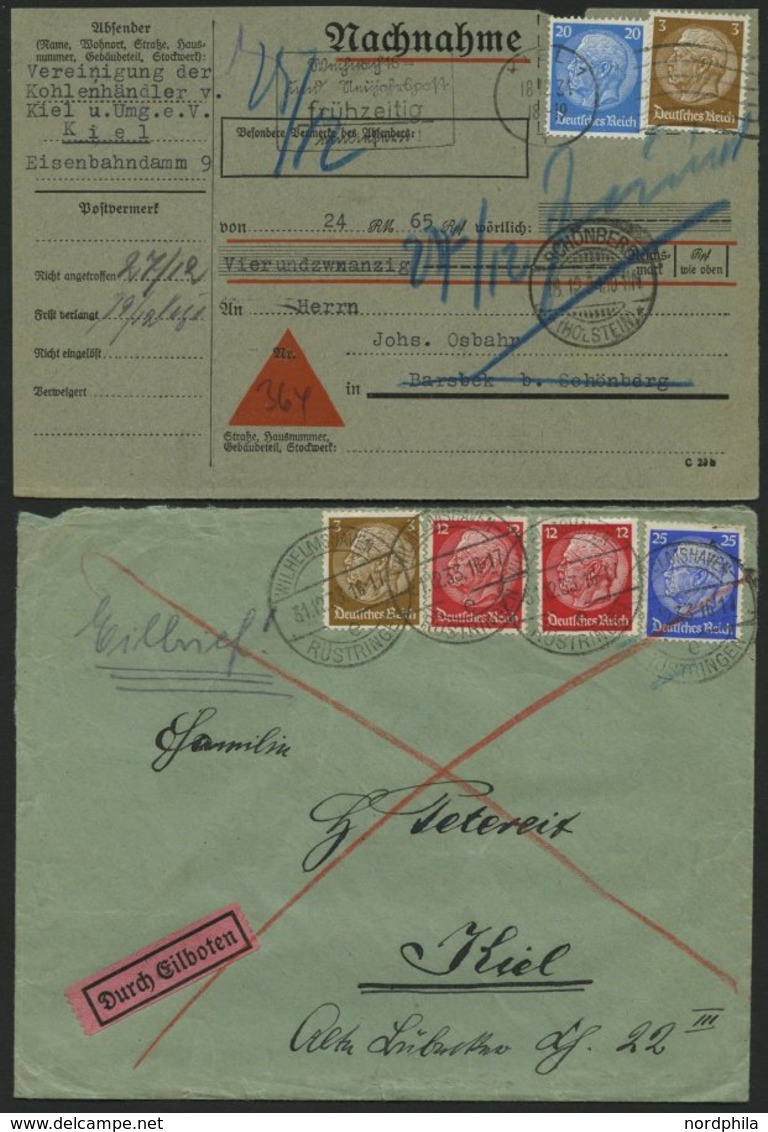 LOTS 1933-41, 34 Belege Mit Verschiedenen Hindenburg-Frankaturen, Meist Prachterhaltung - Autres & Non Classés