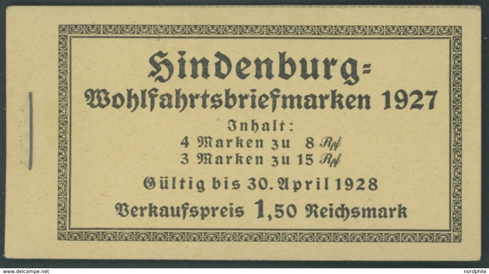 ZUSAMMENDRUCKE MH 24.1B **, 1927, Markenheftchen Hindenburgspende, Nicht Durchgezähnt, Feinst, Mi. 320.- - Zusammendrucke