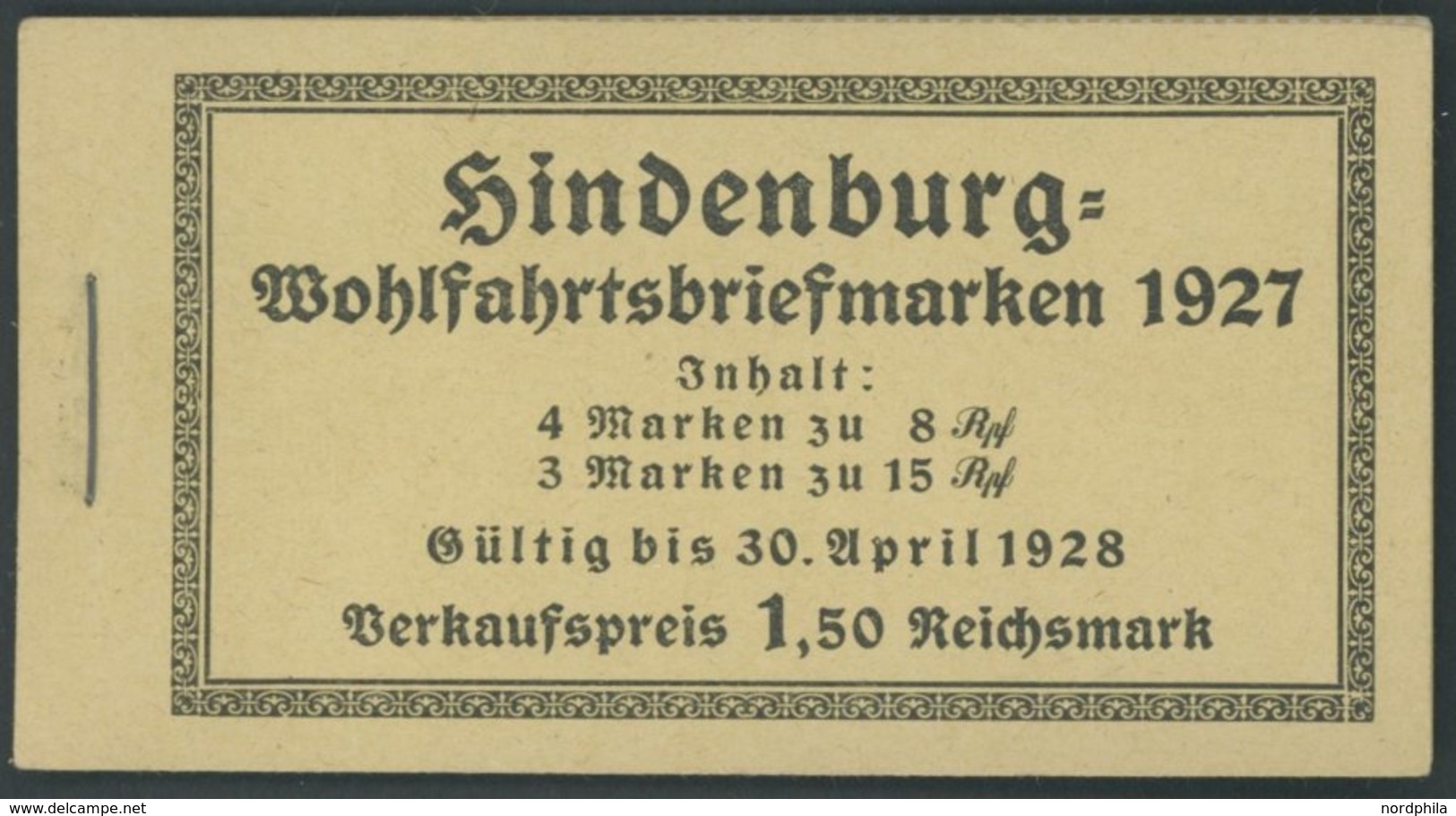 ZUSAMMENDRUCKE MH 24.1B **, 1927, Markenheftchen Hindenburgspende, Nicht Durchgezähnt, Feinst, Mi. 320.- - Se-Tenant