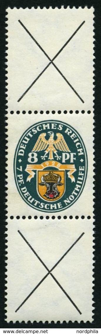 ZUSAMMENDRUCKE S 57 *, 1928, Nothilfe X + 8 + X, Falzrest, Pracht, Mi. 1300.- - Zusammendrucke