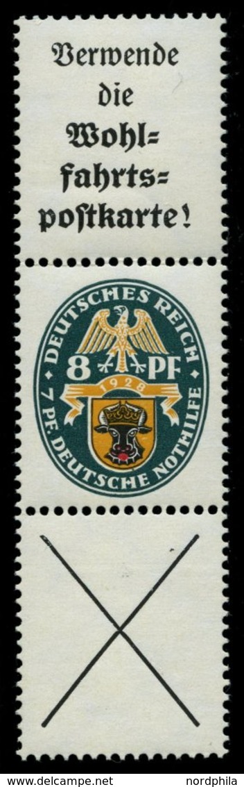 ZUSAMMENDRUCKE S 66 **, 1928, Nothilfe A1.1 + 8 + X, Pracht, Fotoattest Dr. Oechsner, Mi. 3000.- - Zusammendrucke