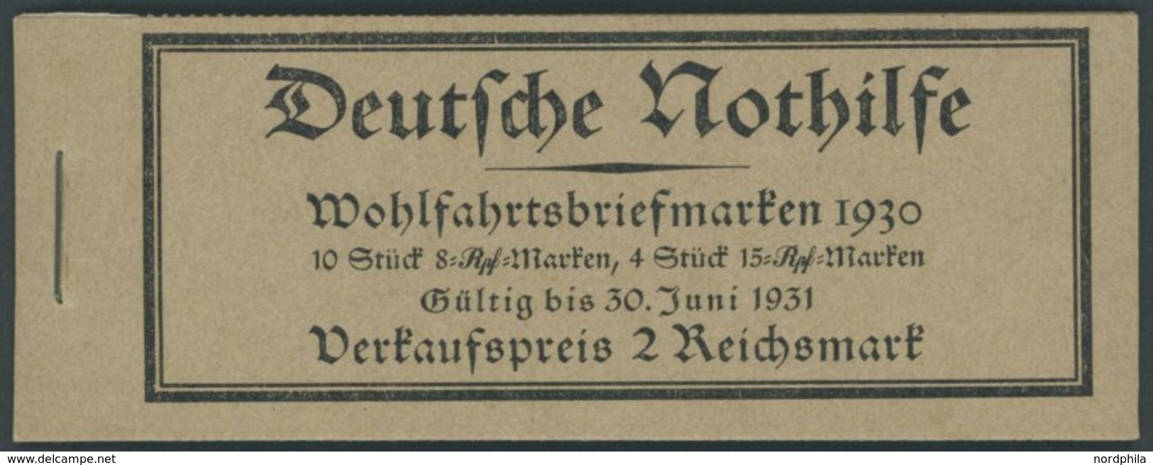 ZUSAMMENDRUCKE MH 29.2 **, 1930, Markenheftchen Nothilfe, Nicht Durchgezähnt, Pracht, Mi. 450.- - Zusammendrucke