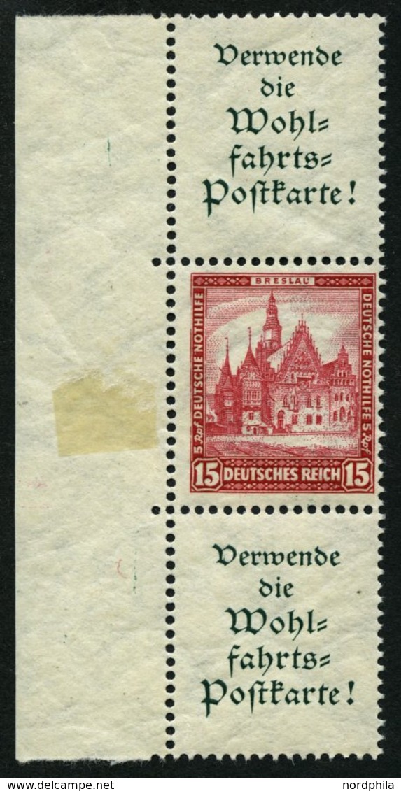 ZUSAMMENDRUCKE S 97 **, 1931, Nothilfe A1.2 + 15 + A1.2, Pracht, Mi. 400.- - Zusammendrucke