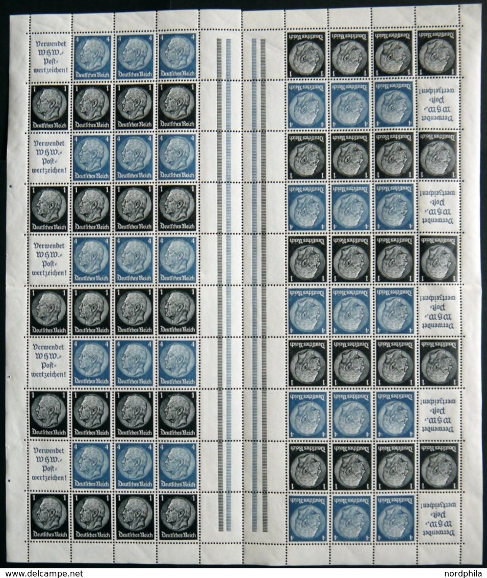 ZUSAMMENDRUCKE MHB 46 **, 1939, Markenheftchenbogen Hindenburg, Leicht Gefaltet, Pracht, Mi. 400.- - Se-Tenant