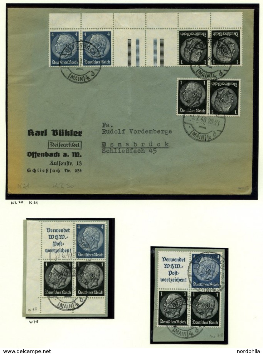 ZUSAMMENDRUCKE **,*,o,BrfStk,Brief , fast nur ungebrauchte Sammlung Zusammendrucke (aus H-Bl. 1-W 157) von 1919-41 mit v