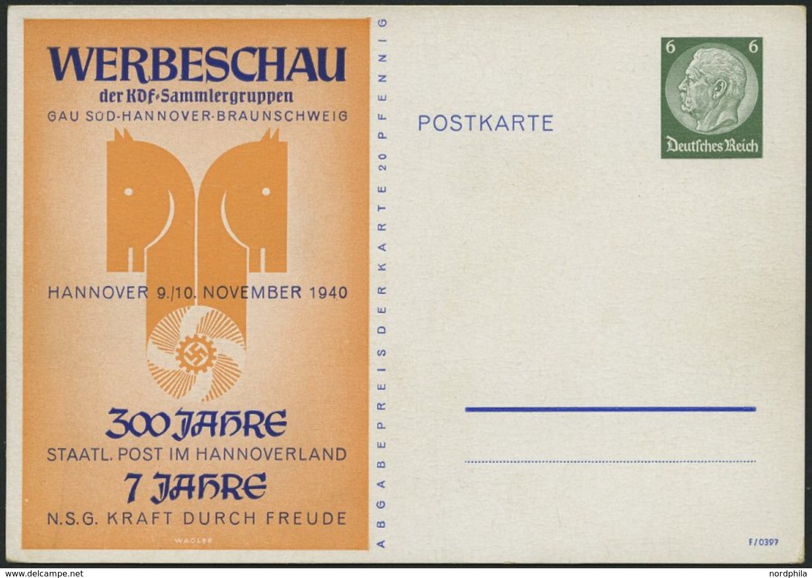 GANZSACHEN PP 127C51 BRIEF, Privatpost: 1940, Werkschau 300 Jahre Staatl. Post Im Hannoverland, Pracht - Otros & Sin Clasificación