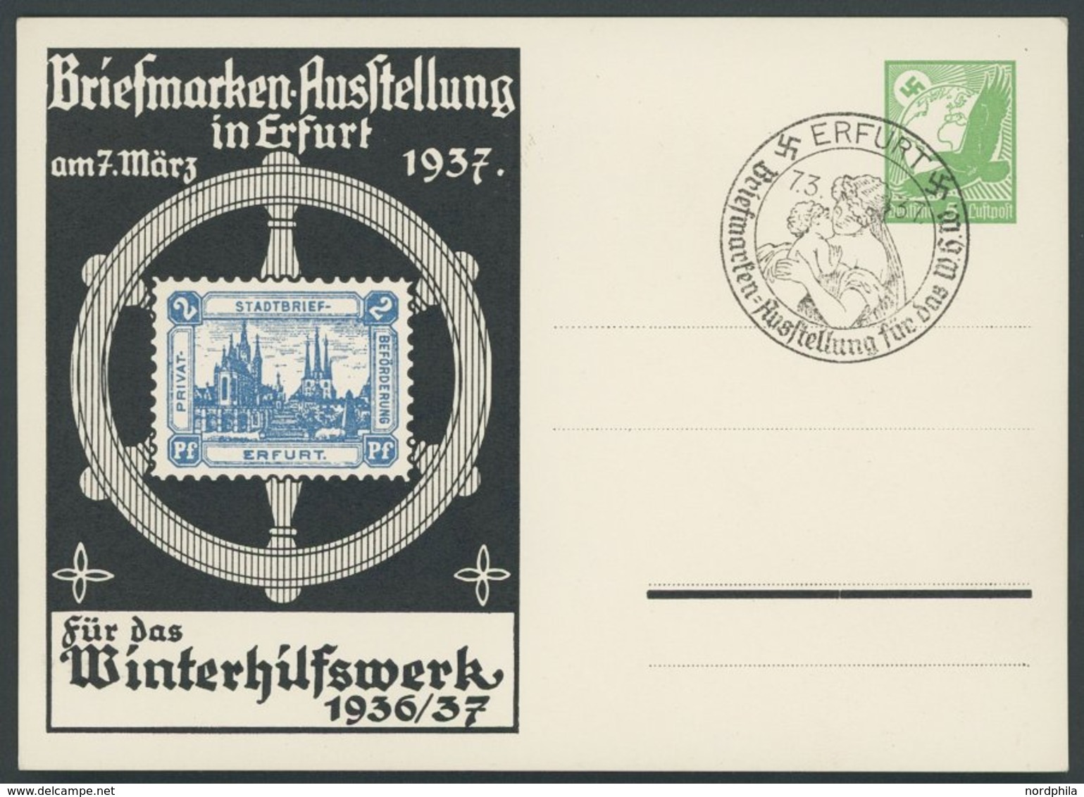 GANZSACHEN PP 142C9/01 BRIEF, Privatpost: 1947, 5 Pf. Erste Postwertzeichen-Werbeschau, Stadtpostmarke 2 Pf. Blau, Sonde - Otros & Sin Clasificación