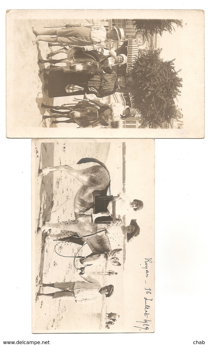 2 Cartes Photos Trouvée Ensemble, ROYAN 16 Juillet 1919 "sur 1 Carte" - ENFANTS - PHOTO - ANES - PLAGE - Autres & Non Classés