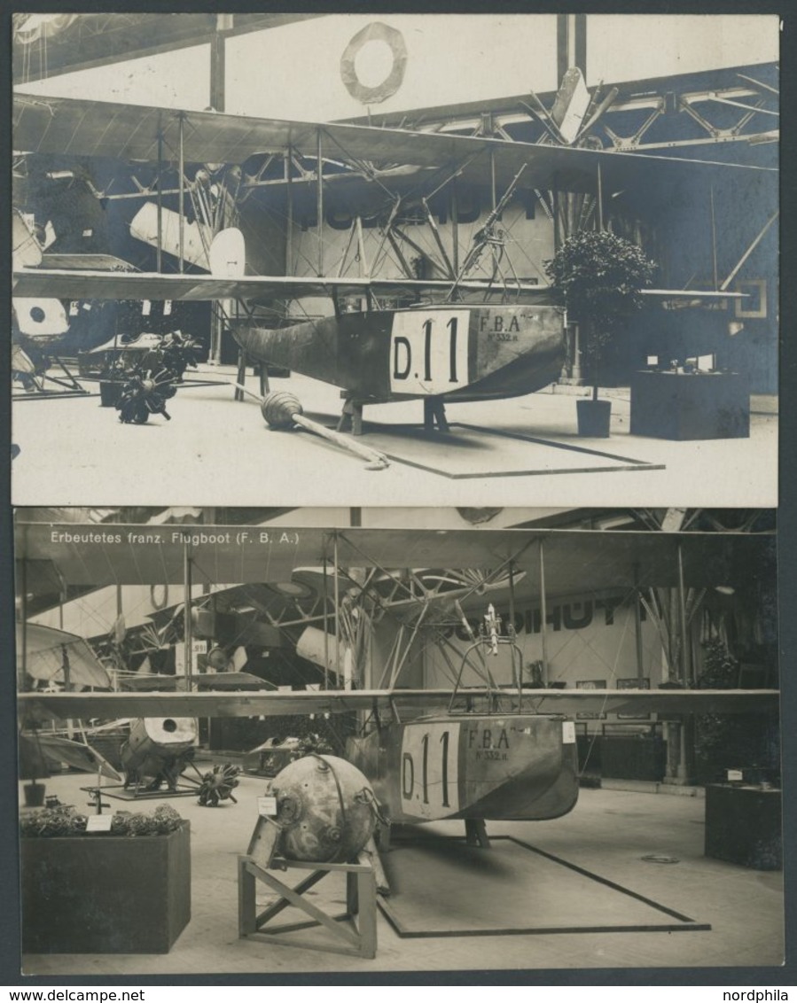 ALTE ANSICHTSKARTEN 1917, Berlin Luffahrerdank: 2 Verschiedene Fotokarten Dt. Luftkriegsbeute Ausstellung (französisches - Otros & Sin Clasificación