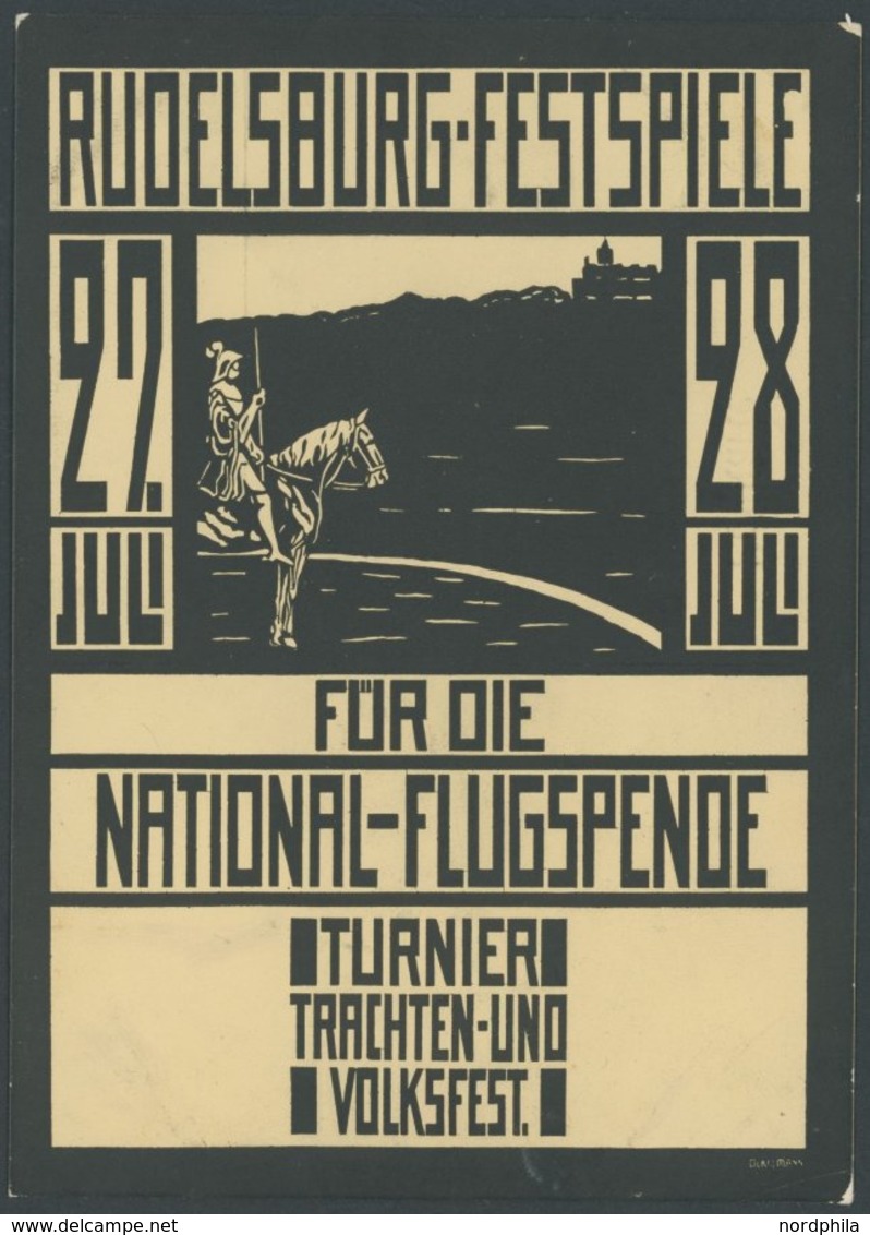 ALTE ANSICHTSKARTEN 1912, Rudelsburg-Festspiele Für Die Nationale Flugspende, Ungebrauchte Jugendstilkarte, Vermutlich U - Other & Unclassified
