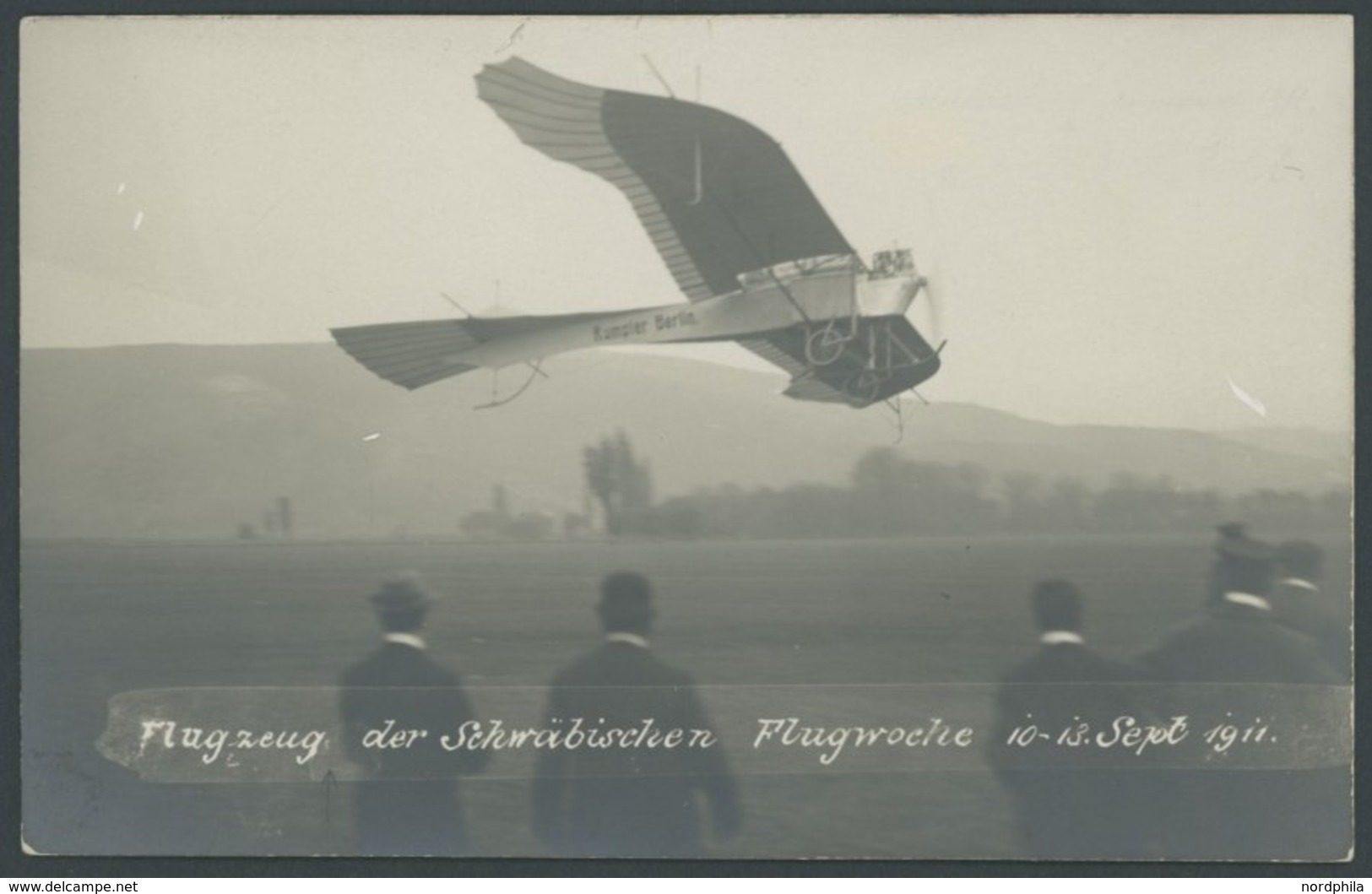 ALTE ANSICHTSKARTEN 1911, Schwäbische Flugwoche 10.-13.09., Fotokarte Hirt Auf Rumpler Taube, Ungebraucht, Pracht - Autres & Non Classés