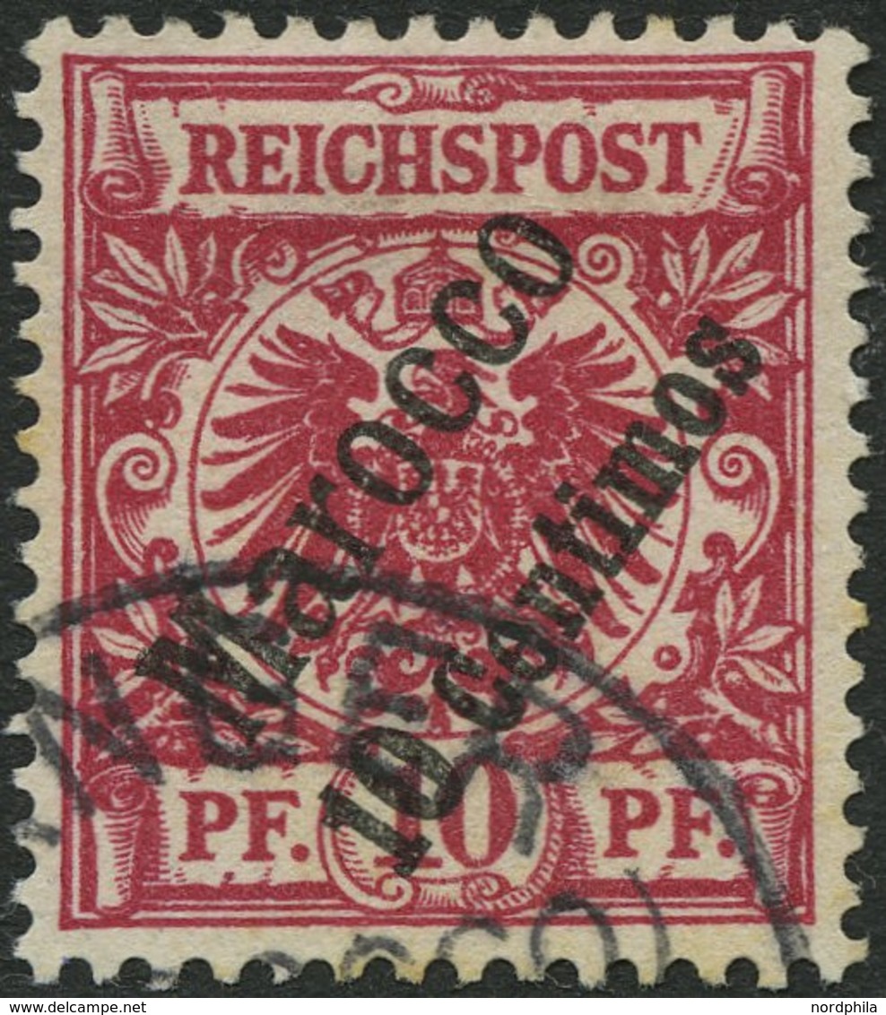 DP IN MAROKKO 3c O, 1899, 10 C. Auf 10 Pf. Rotkarmin, Pracht, Gepr. Jäschke-L., Mi. 260.- - Maroc (bureaux)