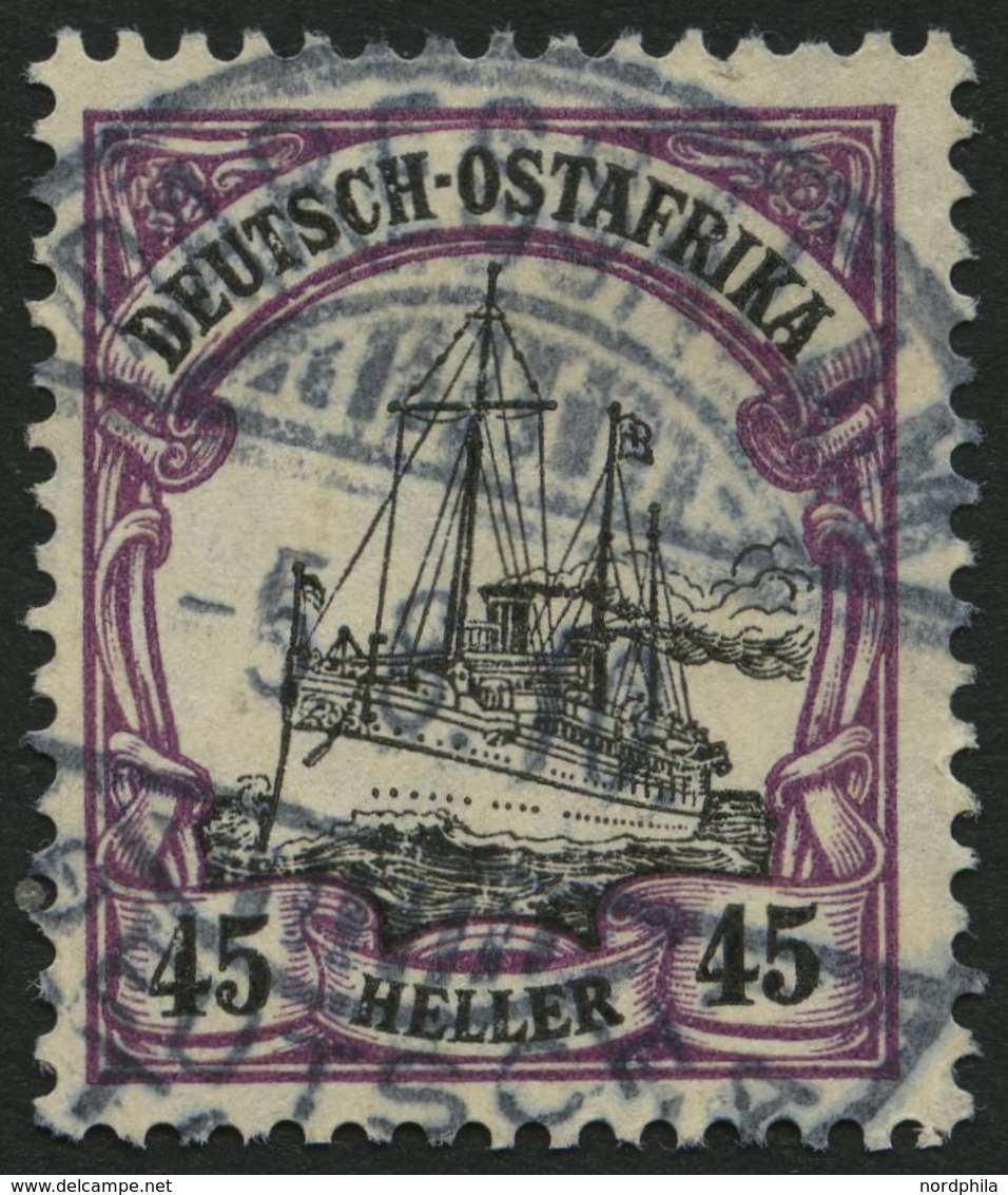 DEUTSCH-OSTAFRIKA 36 O, 1906, 45 H. Mittelbraunviolett/schwarz, Mit Wz., Pracht, Mi. 70.- - África Oriental Alemana