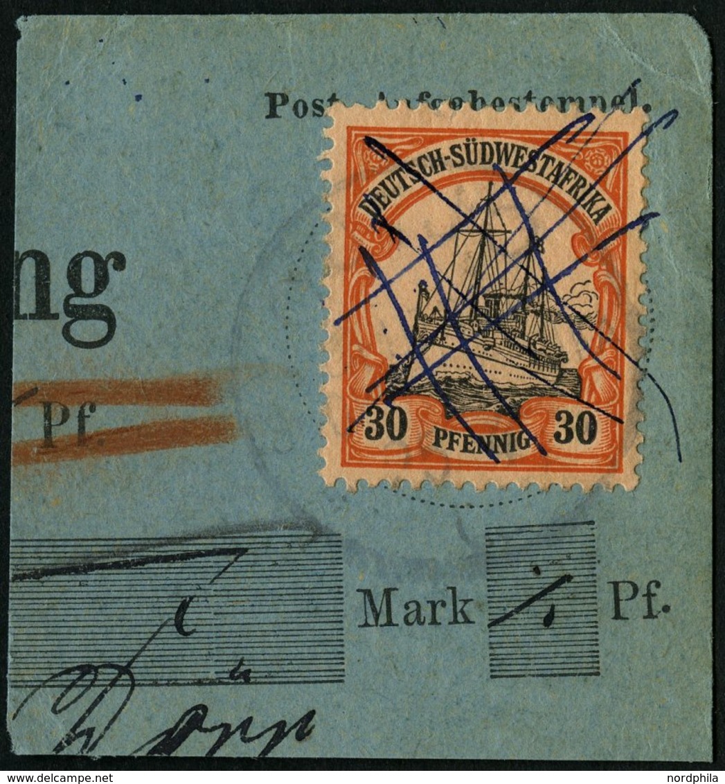 DSWA 16I BrfStk, 1901, 30 Pf. Rötlichorange/rotschwarz Auf Mattgelblichorange Mit Abart Striche Vor 3 In Der Linken 30,  - Sud-Ouest Africain Allemand