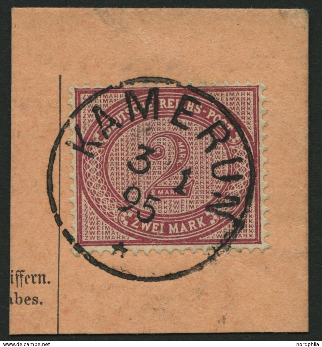 KAMERUN V 37e BrfStk, 1895, 2 M. Dunkelrotkarmin, Stempel KAMERUN, Postabschnitt, Kabinett - Cameroun