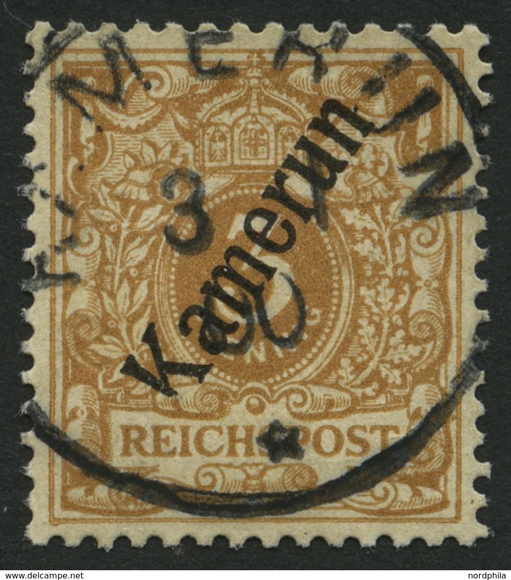 KAMERUN 1b O, 1898, 3 Pf. Hellockerbraun Mit Abart K Unten Verkürzt, Pracht, Gepr. Jäschke-L. - Camerún