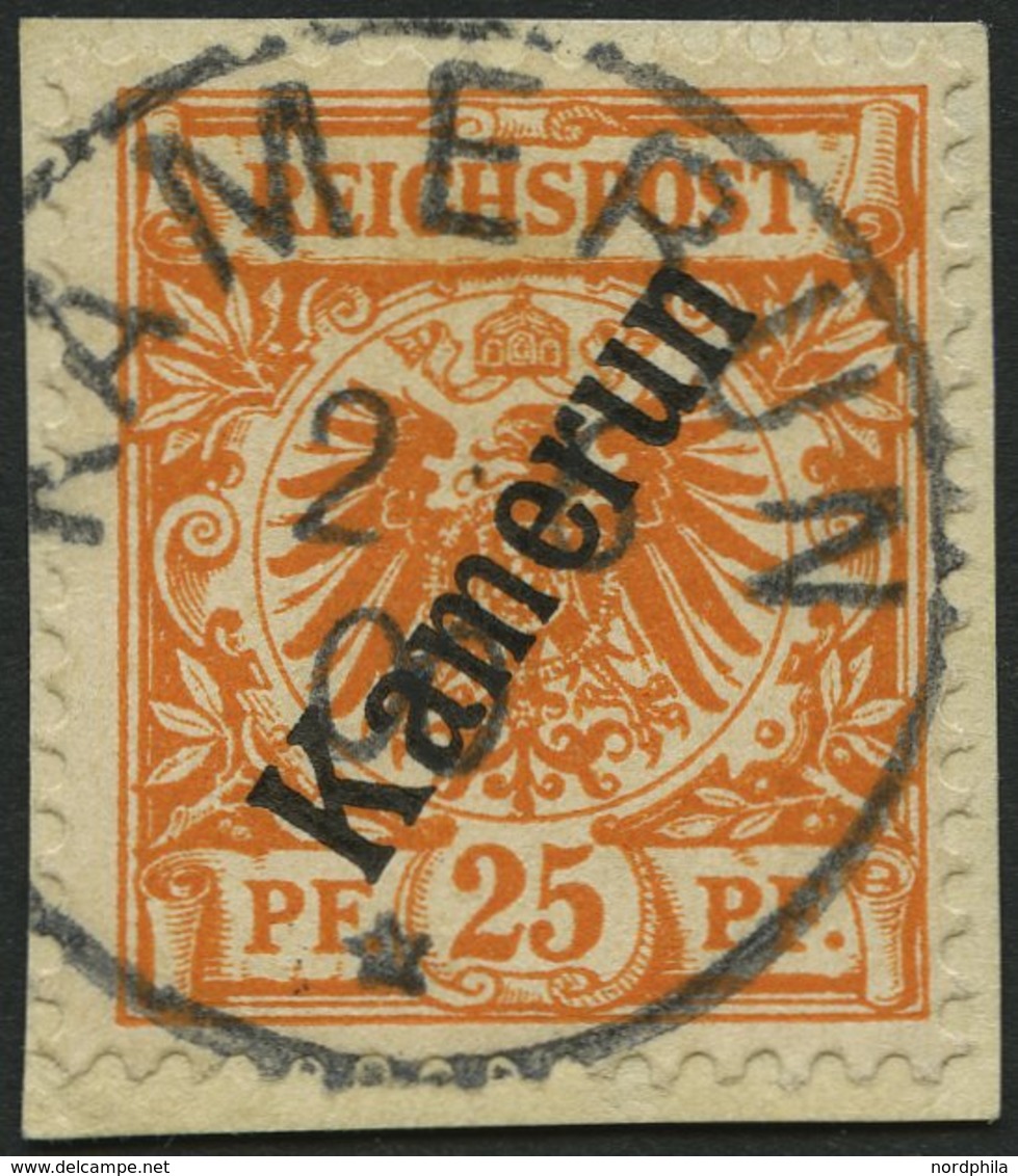 KAMERUN 5b BrfStk, 1899, 25 Pf. Dunkelorange, Prachtbriefstück, Mi. (120.-) - Camerún