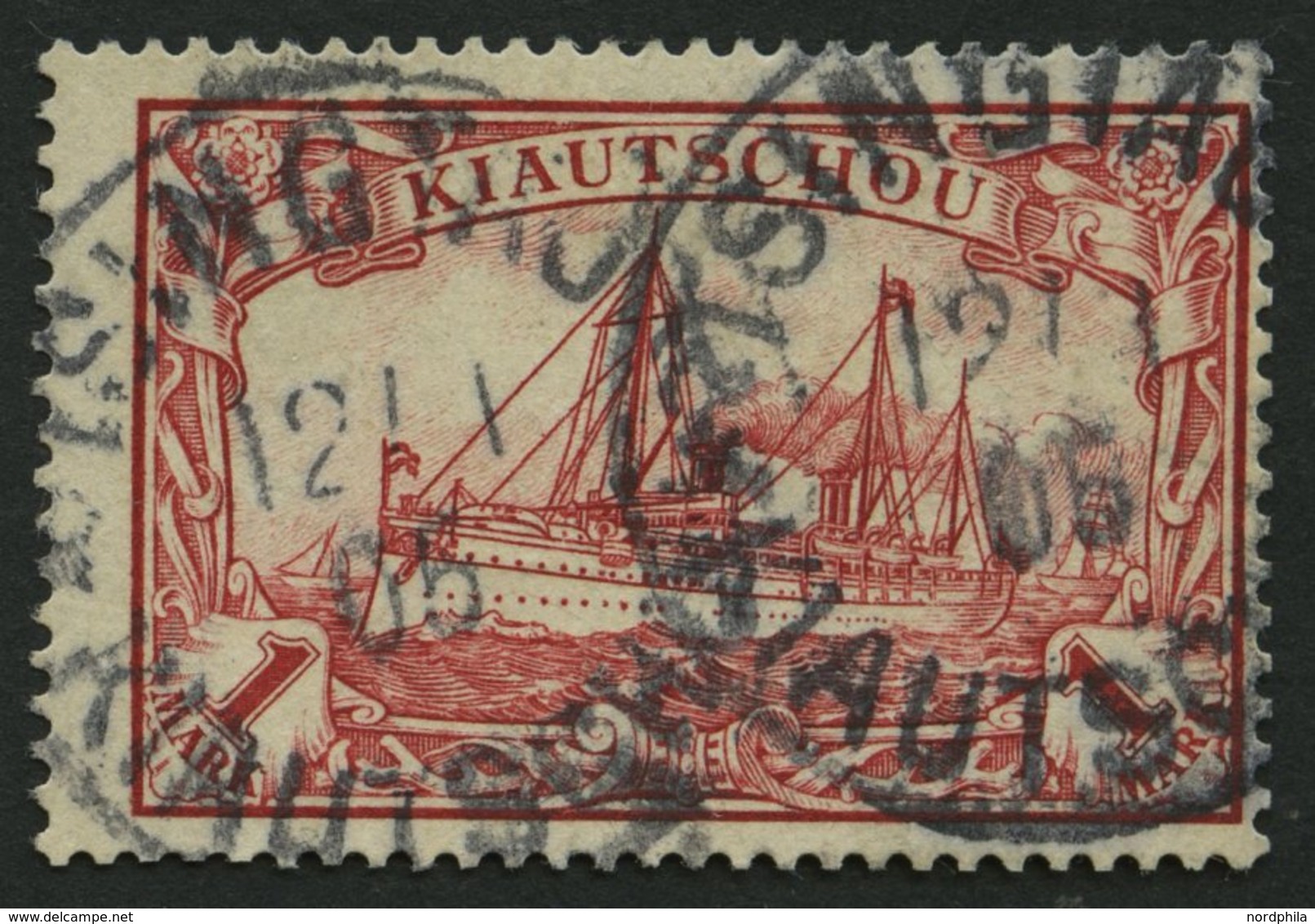 KIAUTSCHOU 14 O, 1901, 1 M. Rot, Etwas Dezentriert, Pracht, Mi. 110.- - Kiautchou