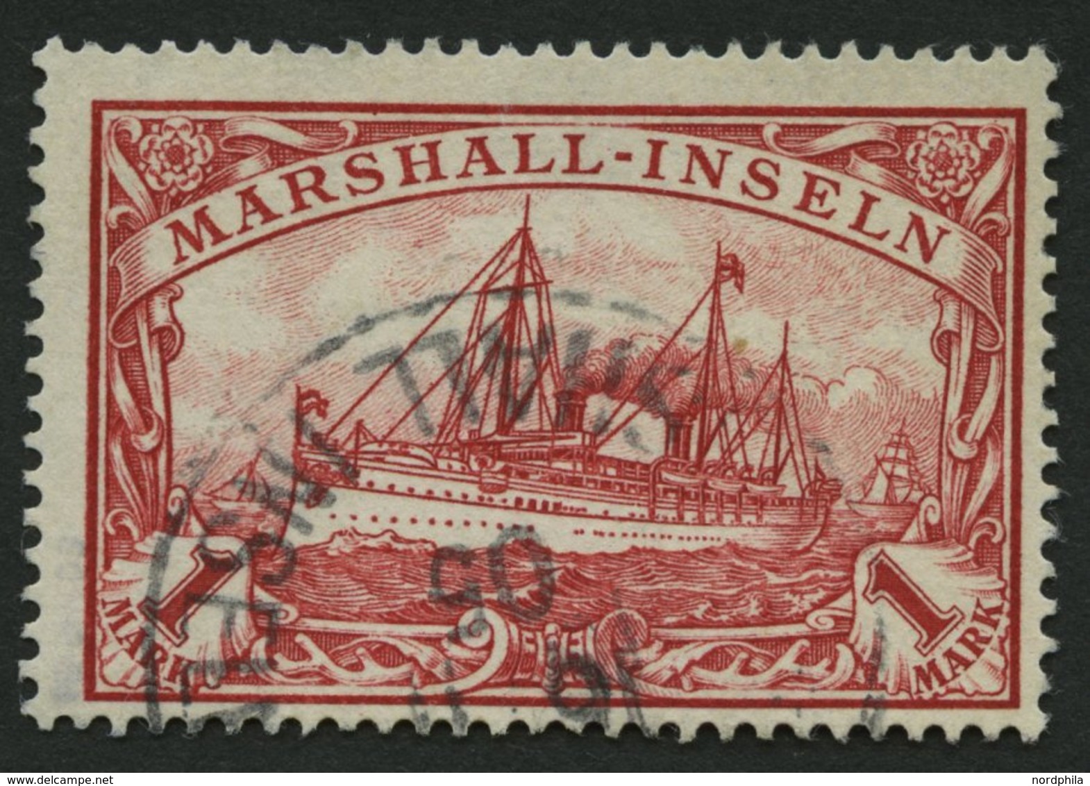 MARSHALL-INSELN 22 O, 1901, 1 M. Rot, Pracht, Gepr. Bothe, Mi. 100.- - Islas Marshall