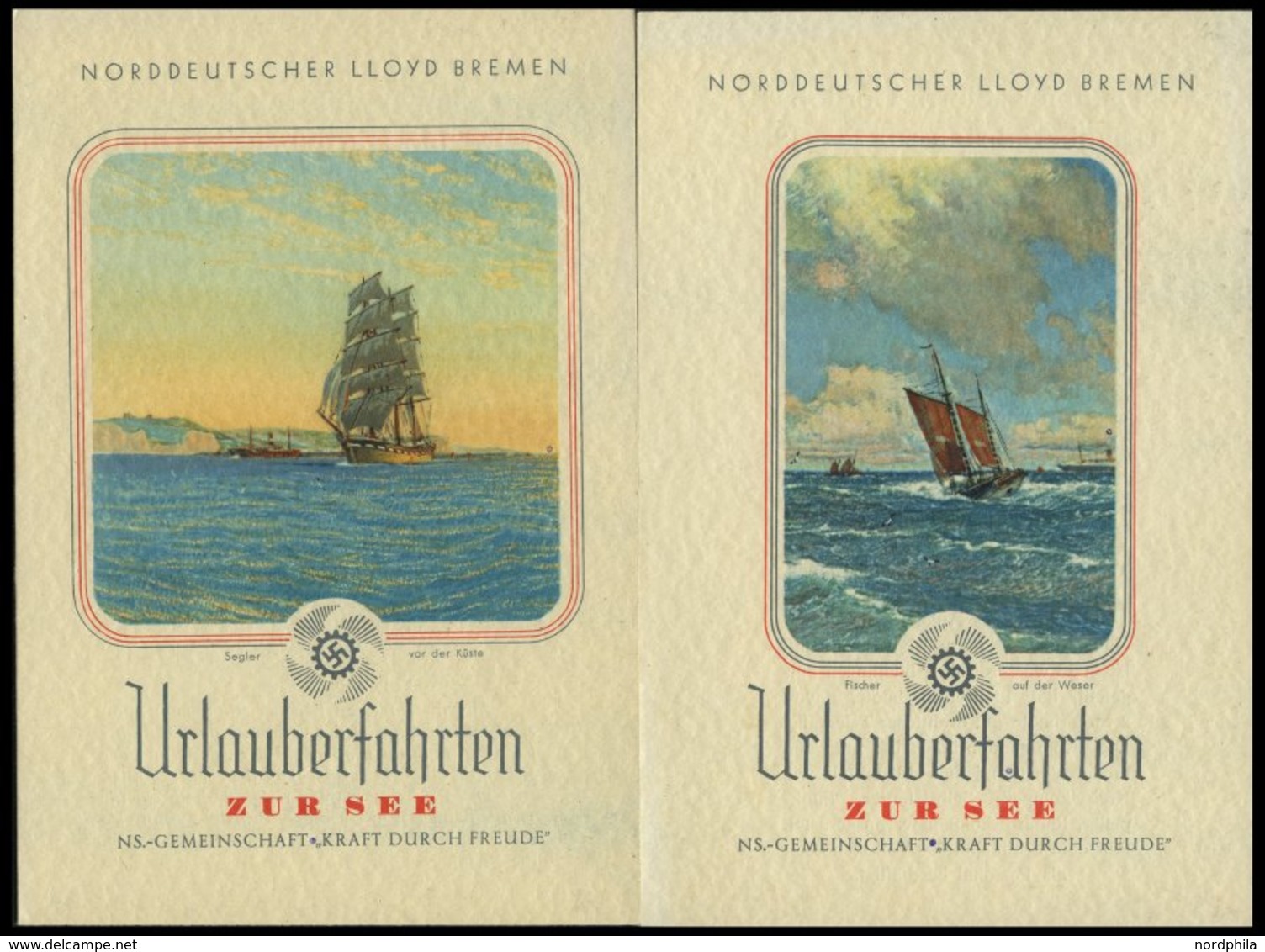DEUTSCHE SCHIFFSPOST 1938, 5 Verschiedene KDF- Tagesveranstaltungskarten, Inklusive Speisenfolge Von Bord Der SIERRA COR - Maritime