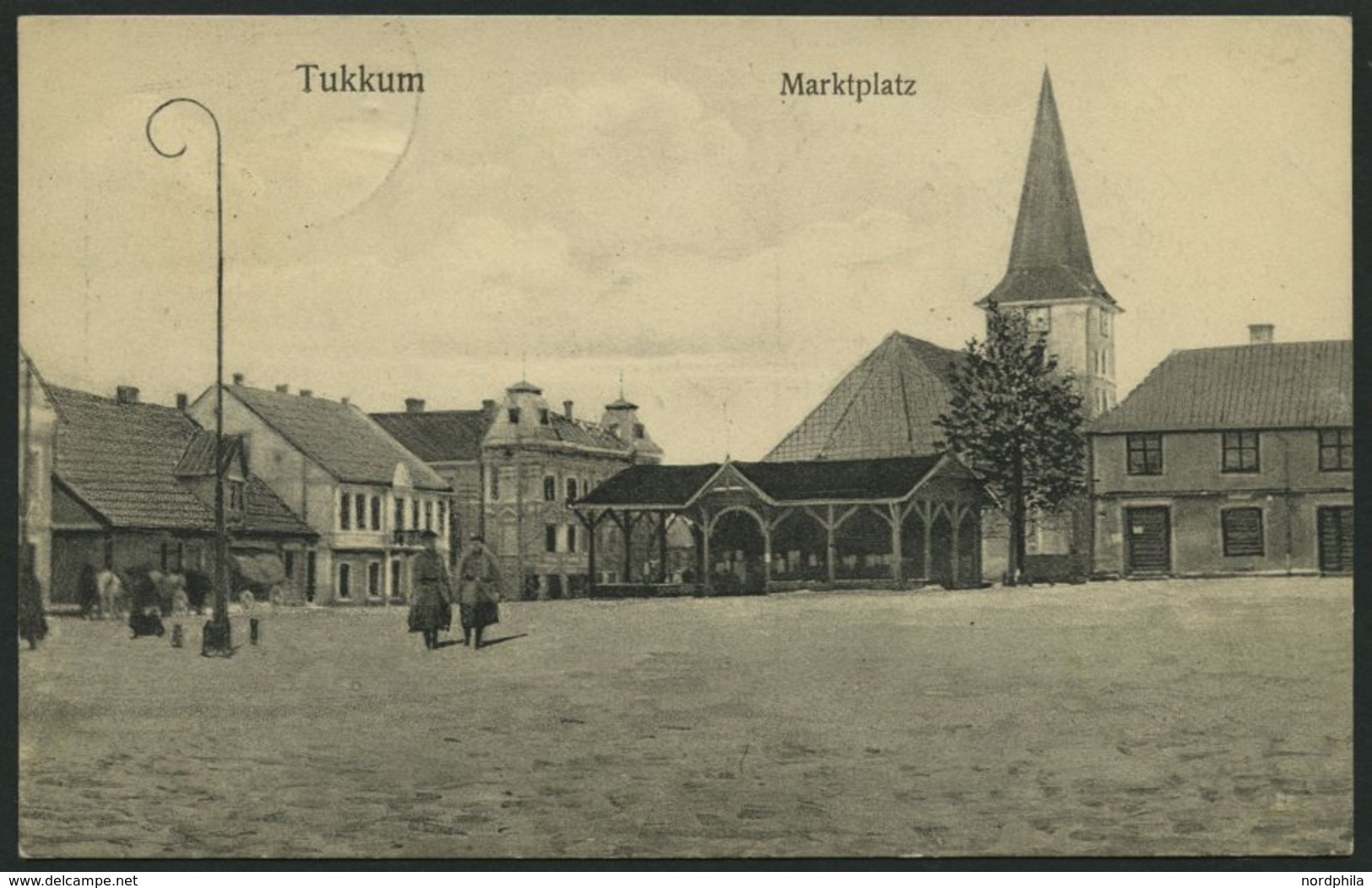 DT. FP IM BALTIKUM 1914/18 K.D. FELDPOSTSTATION NR. 33 * A, 7.6.16, Auf Ansichtskarte (Tuckum-Marktplatz) Nach Darmstadt - Lettonie