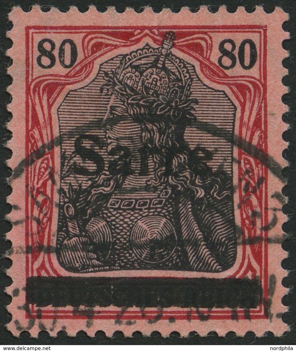 SAARGEBIET 16I O, 1920, 80 Pf. Karminrot/grauschwarz Auf Mittelgraurot, Type I, Pracht, Fotobefund Braun, Mi. 360.- - Sonstige & Ohne Zuordnung