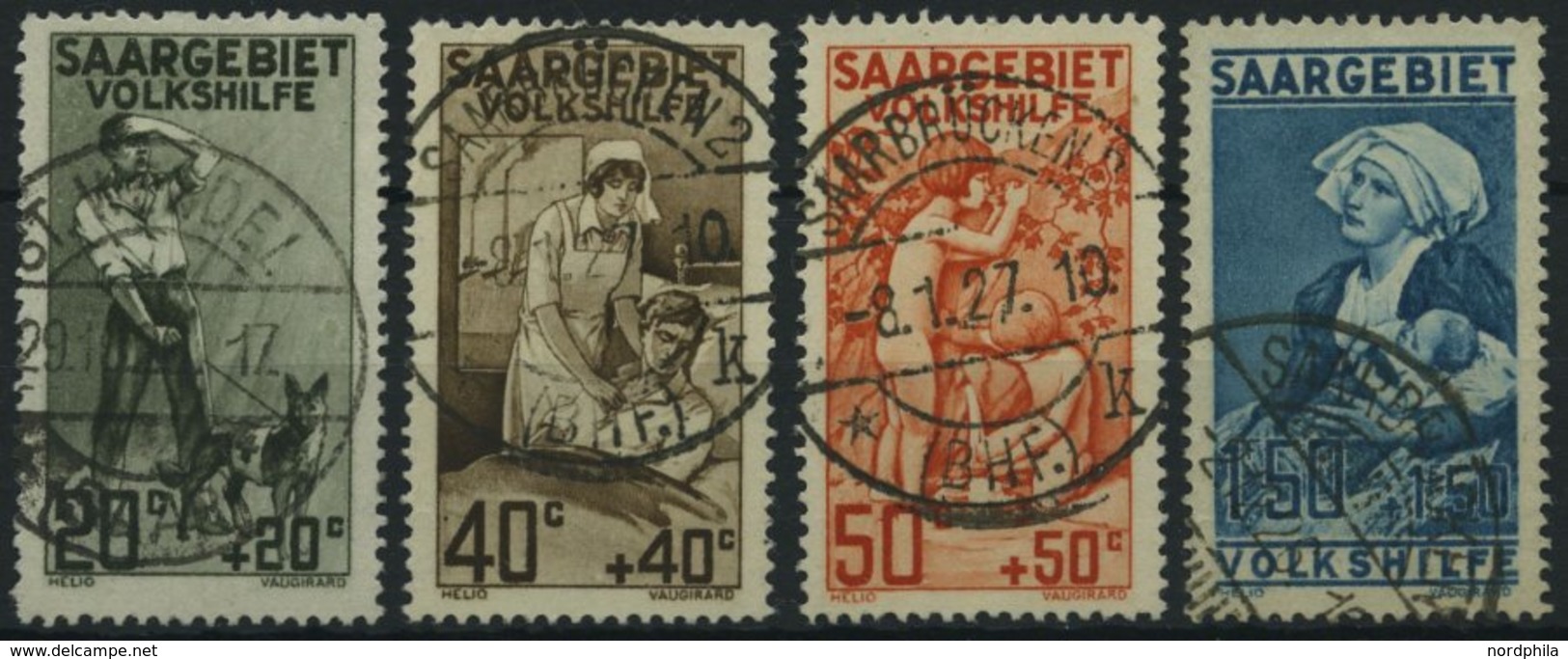 SAARGEBIET 104-07 O, 1926, Volkshilfe, Prachtsatz, Gepr. Geigle, Mi. 130.- - Sonstige & Ohne Zuordnung