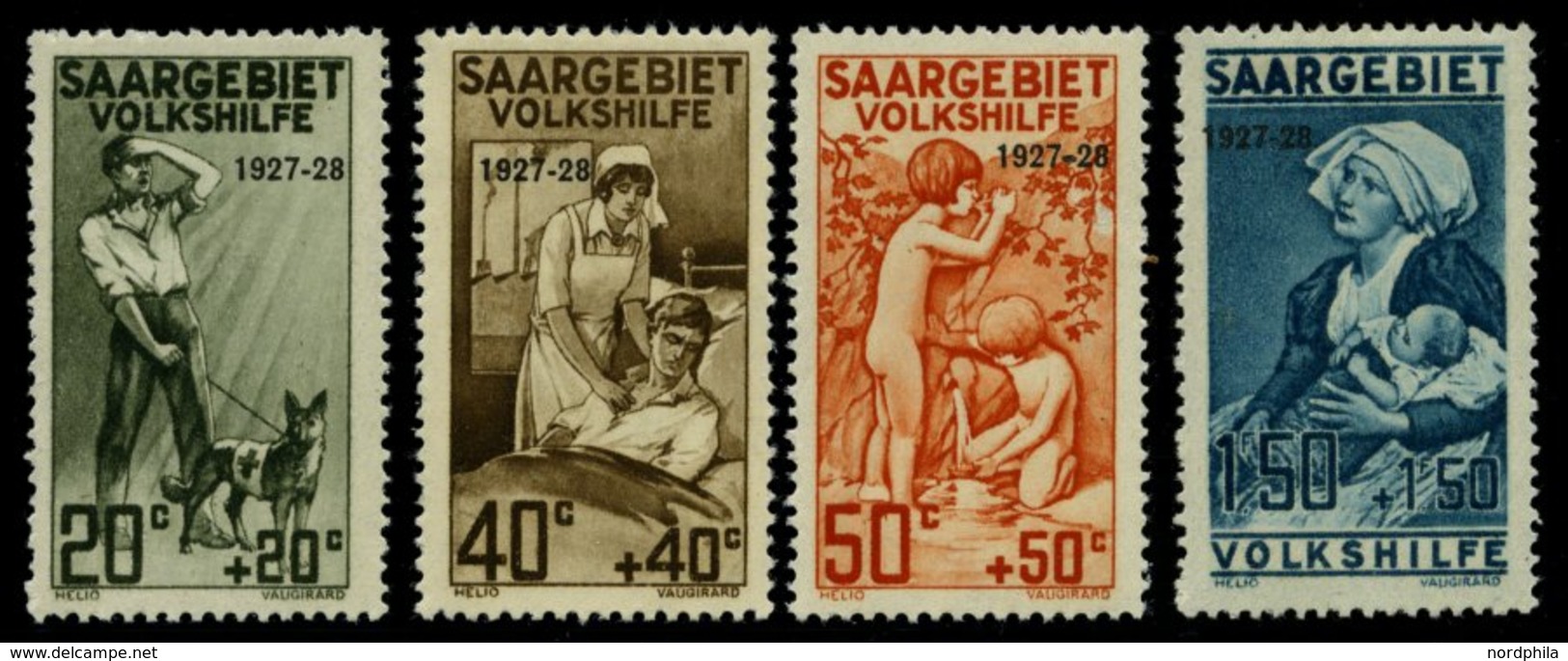 SAARGEBIET 122-25 **, 1927, Volkshilfe, Normale Zähnung, Prachtsatz, Mi. 160.- - Autres & Non Classés