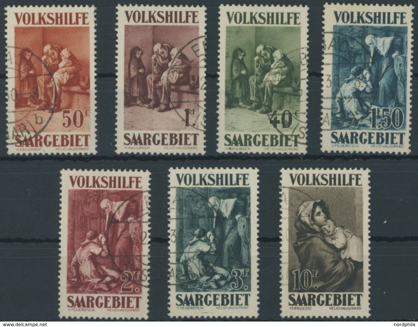 SAARGEBIET 135-41 O, 1929, Gemälde II, Prachtsatz, Kurzbefund Geigle, Mi. 260.- - Other & Unclassified