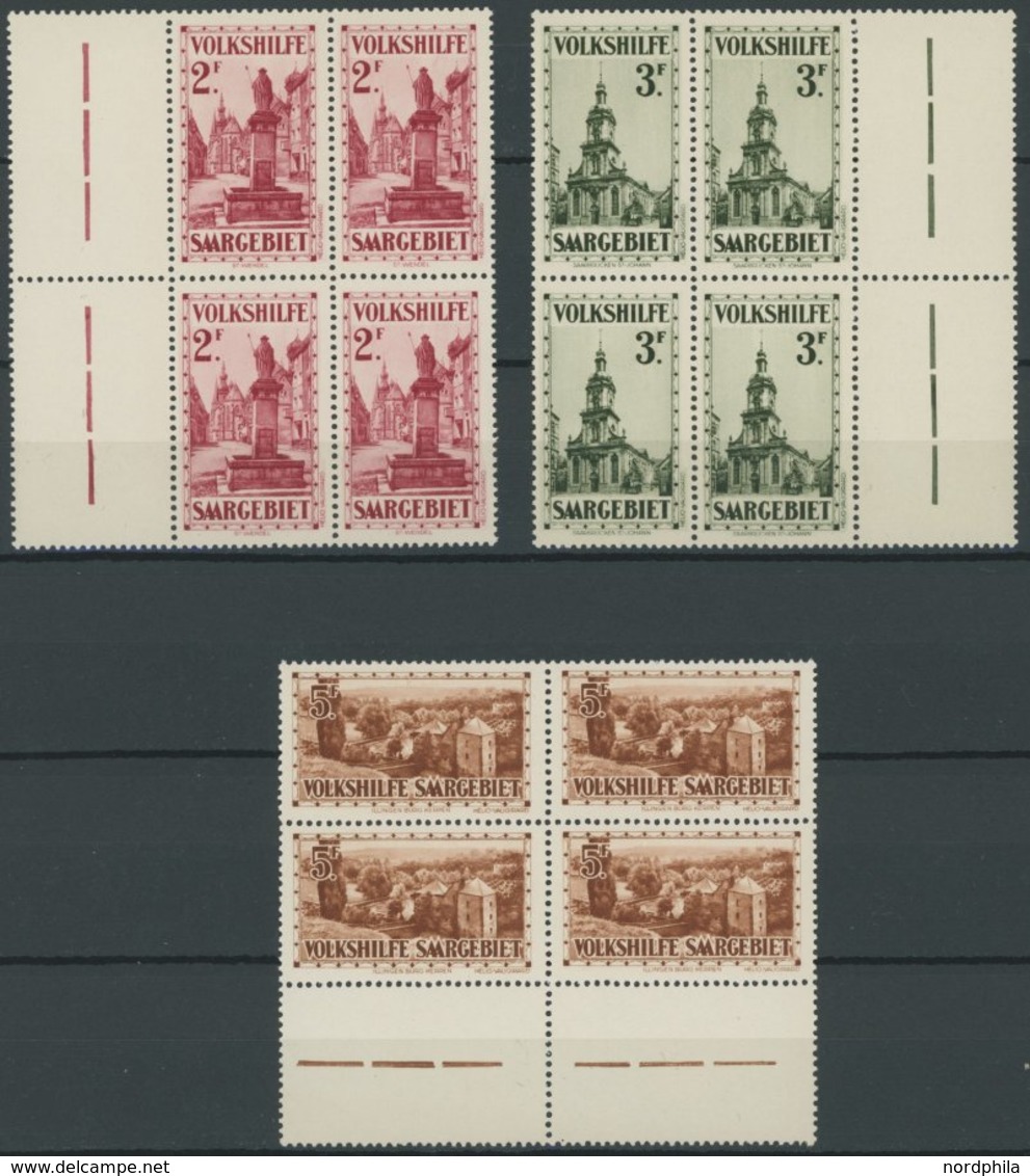 SAARGEBIET 161-67 VB **, 1932, Burgen Und Kirchen In Randviererblocks, Prachtsatz, Mi. (3000.-) - Autres & Non Classés