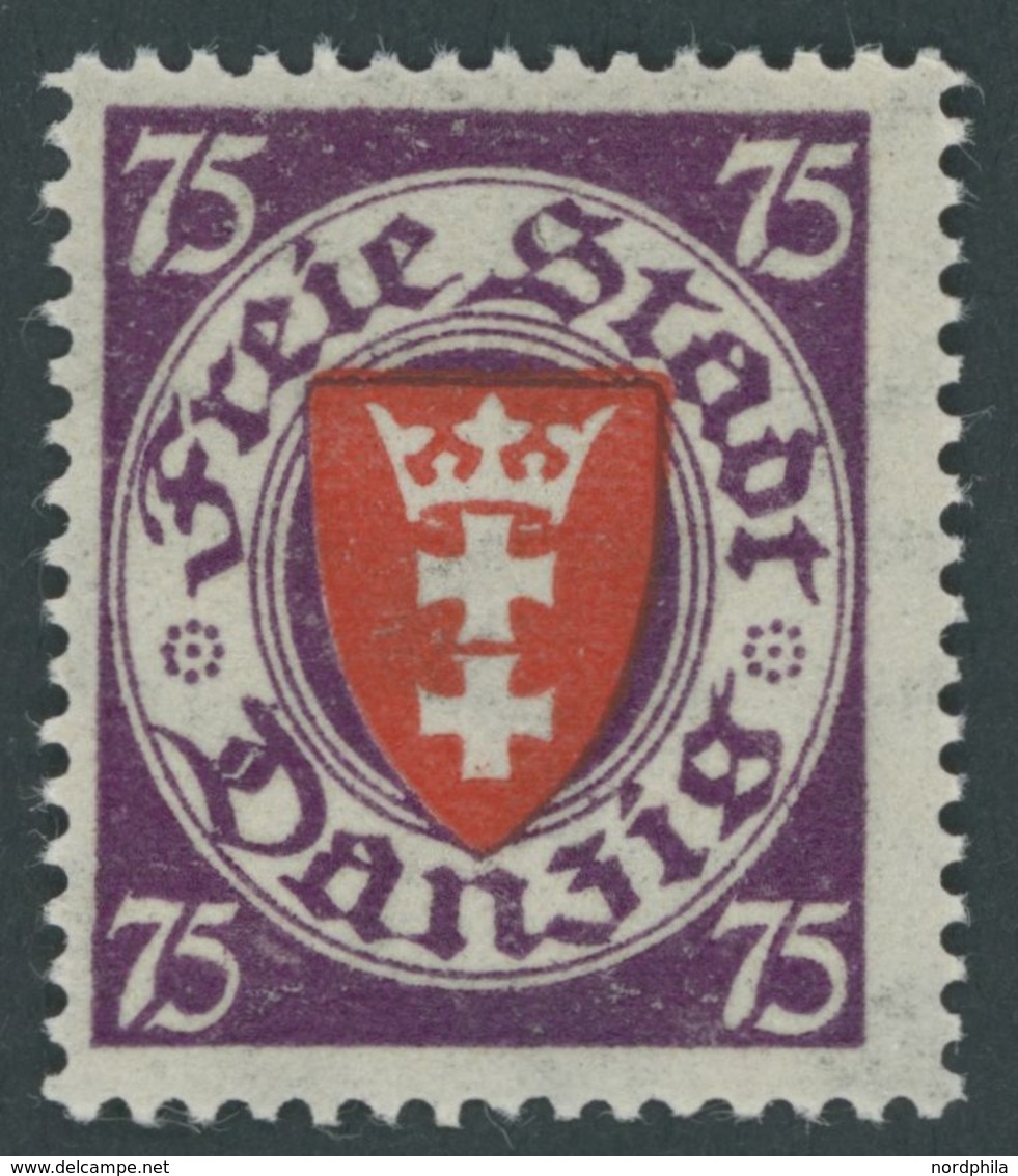 FREIE STADT DANZIG 201xa **, 1924, 75 Pf. Dunkelviolettpurpur/zinnoberrot, Postfrisch, Pracht, Mi. 60.- - Otros & Sin Clasificación