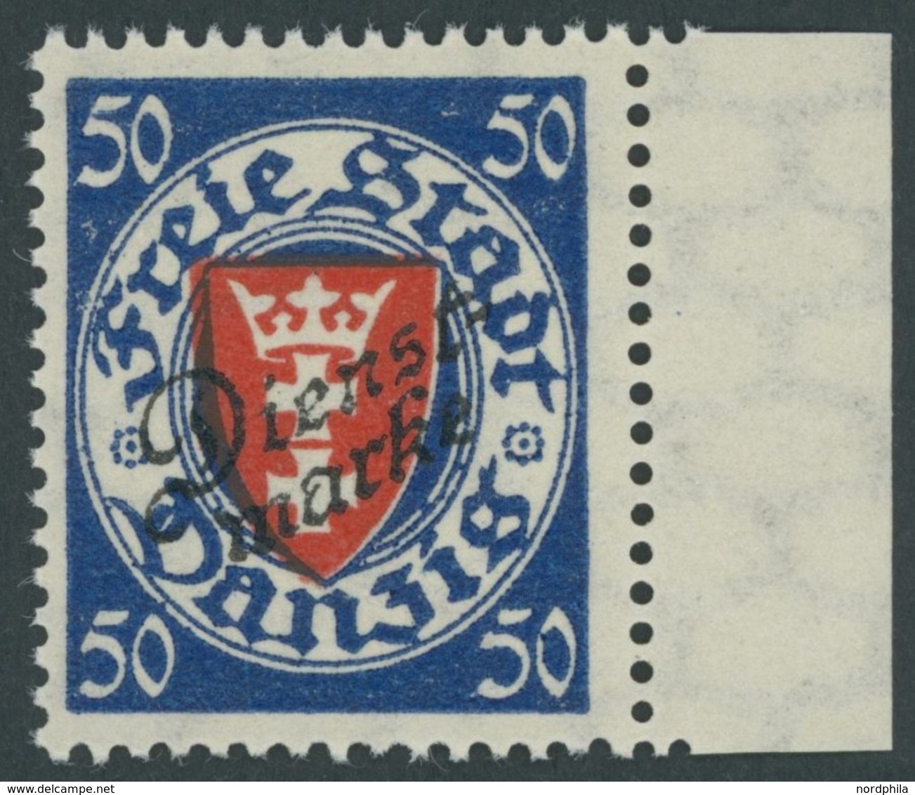 DIENSTMARKEN D 50 **, 1924, 50 Pf. Dunkelultramarin/zinnoberrot, Postfrisch, Pracht, Mi. (100.-) - Autres & Non Classés