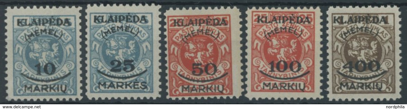 MEMELGEBIET 124-28 **, 1923, Staatsdruckerei Kowno, Postfrisch, Prachtsatz, Mi. 120.- - Klaipeda 1923