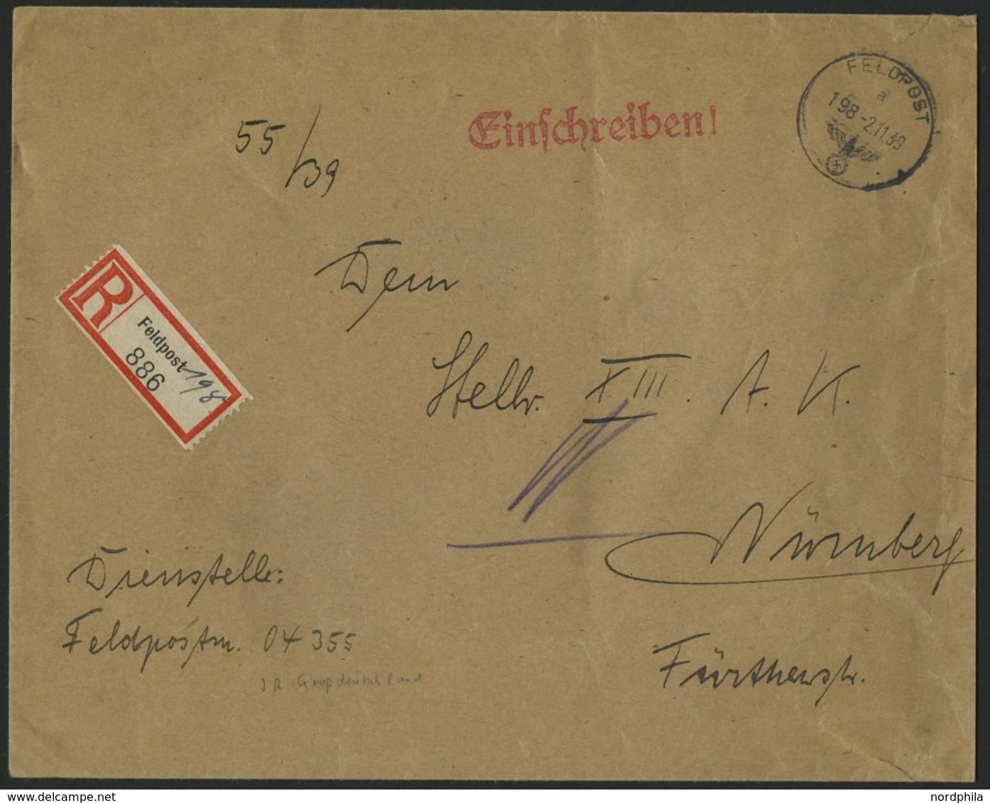 FELDPOST II. WK BELEGE 13 Verschiedene Feldpost-Einschreibbriefe, Pracht - Ocupación 1938 – 45