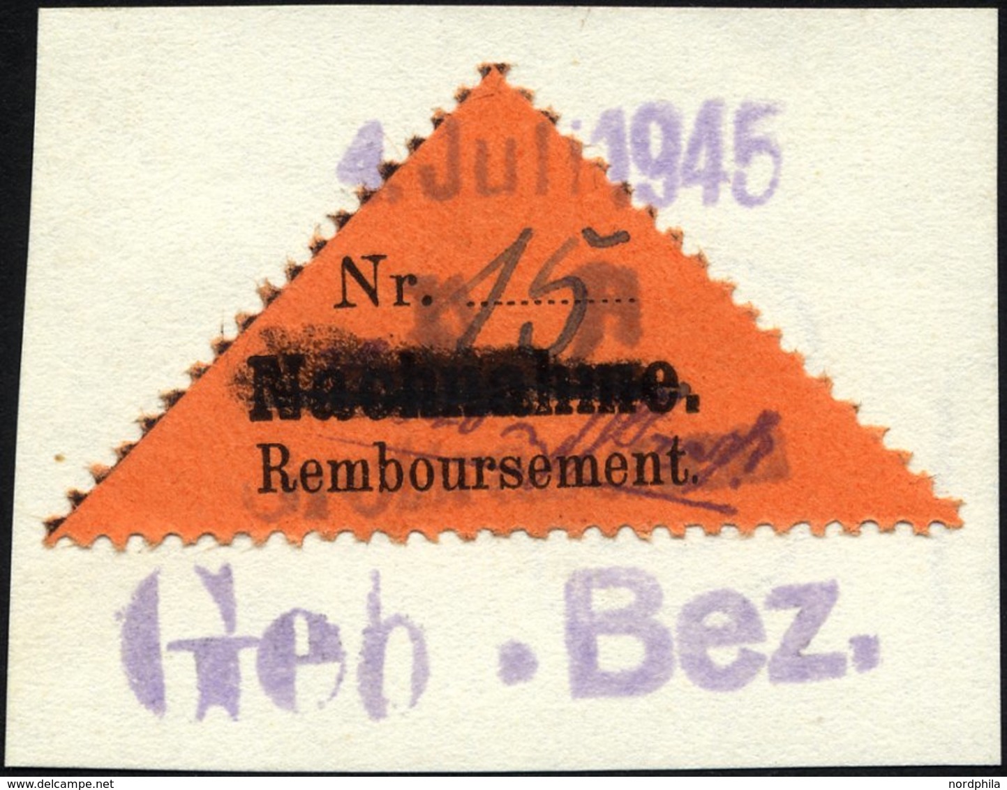 GROSSRÄSCHEN-VORLÄUFER V 2AI BrfStk, 1945, 15 Pf. Schwarz Auf Bräunlichrot, Nachnahme In Antiqua, Prachtbriefstück, Mi.  - Correos Privados & Locales