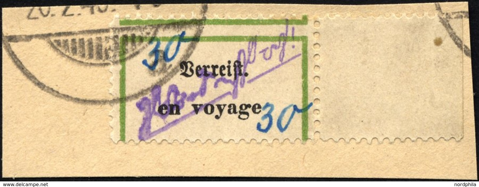 GROSSRÄSCHEN-VORLÄUFER V 6h BrfStk, 1945, 30 Pf. Verreist, Rechtes Randstück, Prachtbriefstück, Gepr. Zierer, Mi. (400.- - Correos Privados & Locales