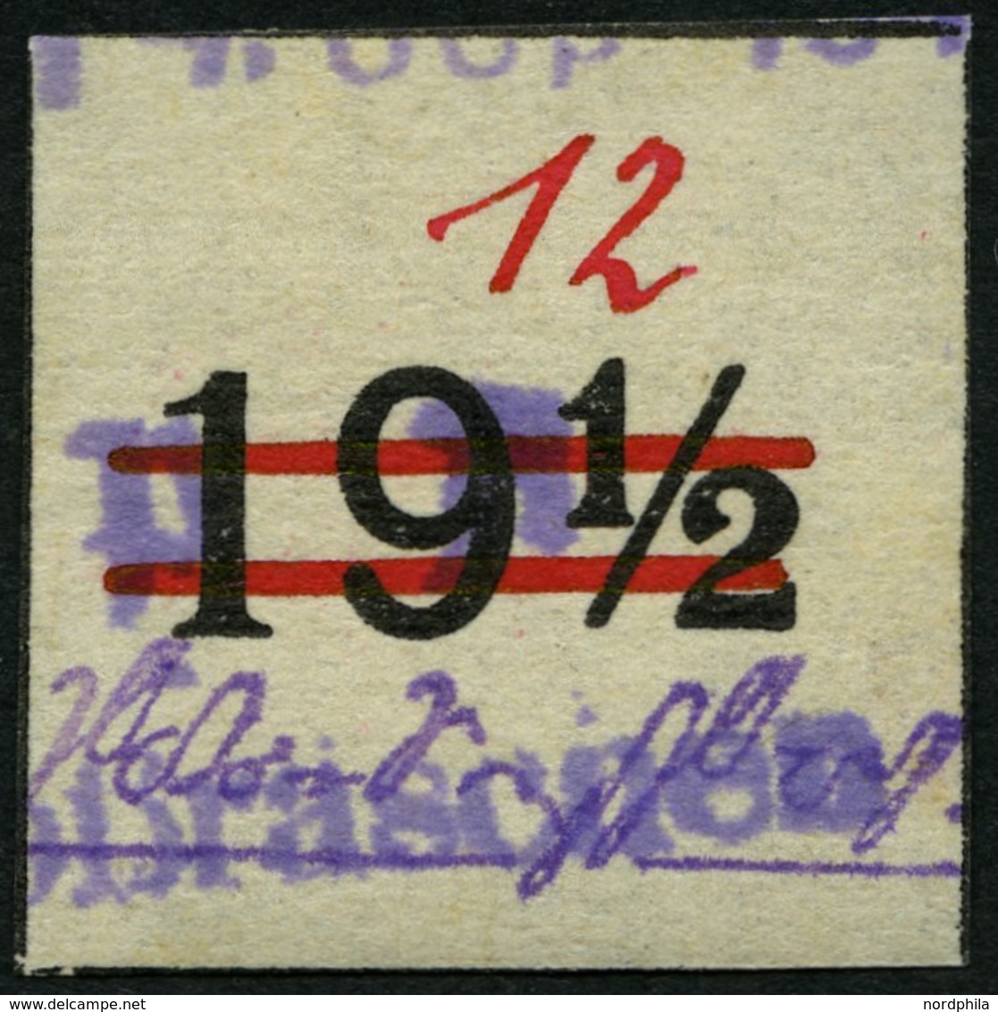 GROSSRÄSCHEN-VORLÄUFER V 26U O, 1945, 12 Pf. Rot, Ungezähnt, Pracht, Gepr. Dr. Arenz, Mi. 600.- - Correos Privados & Locales