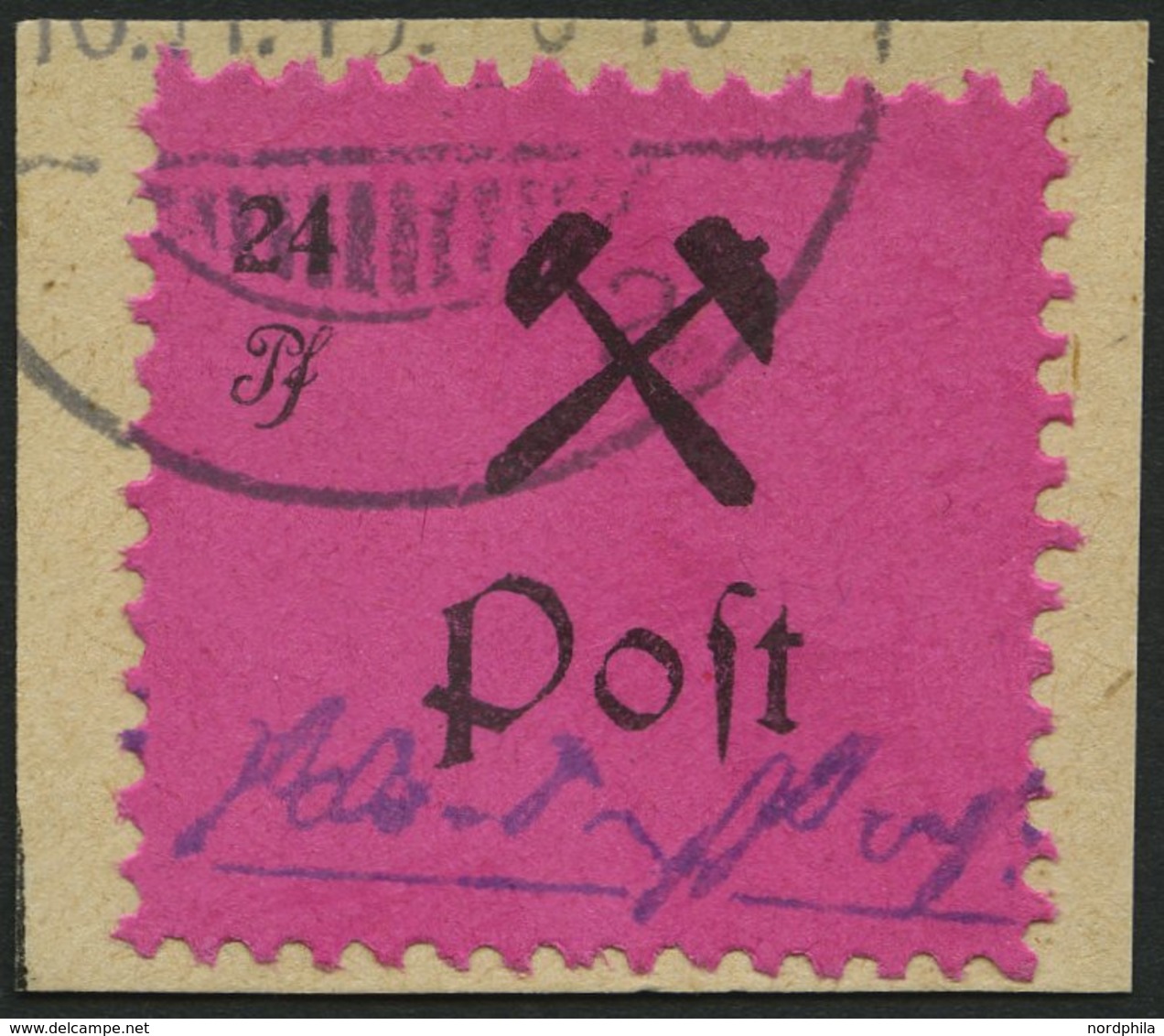 GROSSRÄSCHEN 26IV BrfStk, 1945, 24 Pf. Schwarz Auf Lila, Type IV, Prachtbriefstück, Mi. (200.-) - Correos Privados & Locales