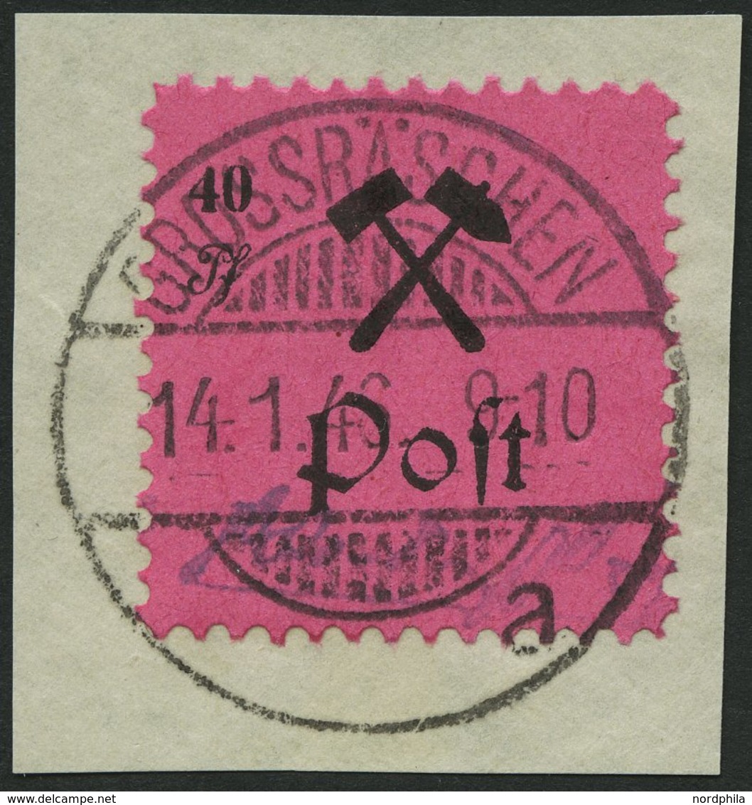 GROSSRÄSCHEN 27bI BrfStk, 1945, 40 Pf. Schwarz Auf Rosalila, Type I, Prachtbriefstück, Mi. (220.-) - Postes Privées & Locales