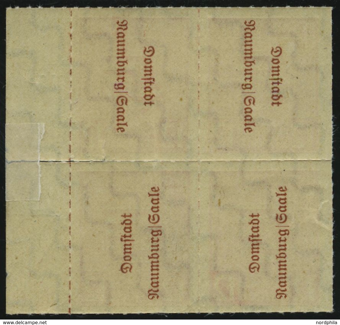 NAUMBURG 6 SK Paar **, 1946, 12 Pf. Dunkelrosarot Im Viererblock Mit Senkrechten Kehrdruckpaaren Mit Beiden Typen, Prach - Other & Unclassified